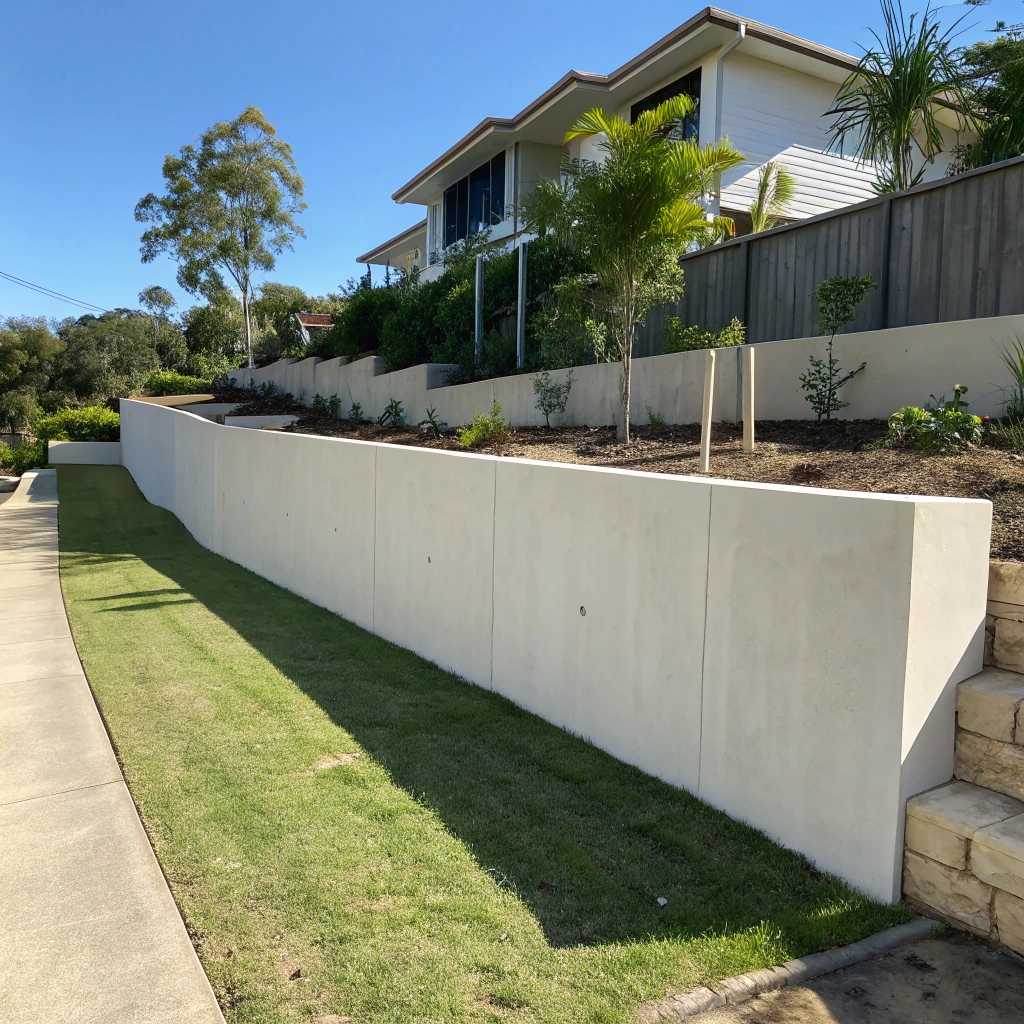 concrete retaining wall Hervey Bay residential property