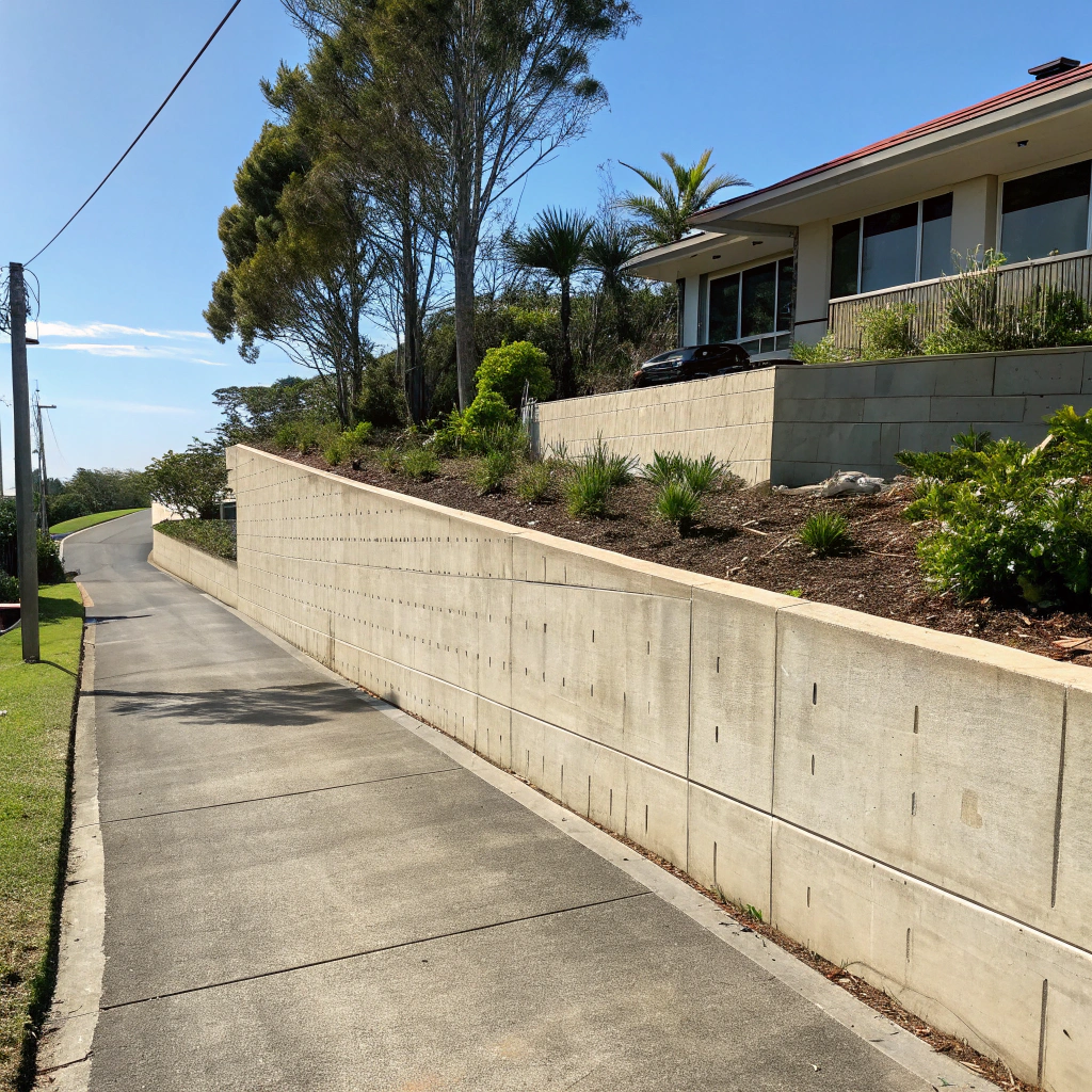 driveway retaining wall Hervey Bay suburban property