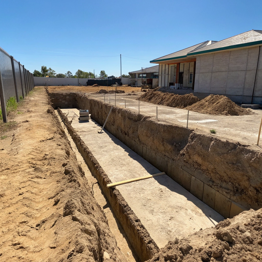 Foundation excavation in progress on Hervey Bay residential site