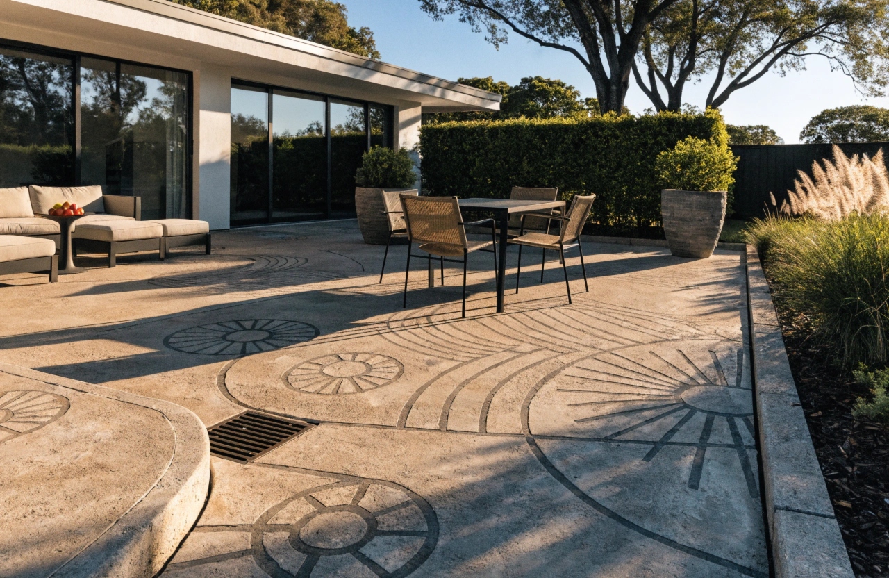 Decorative concrete patio installed by local concreters in Kawungan Hervey Bay