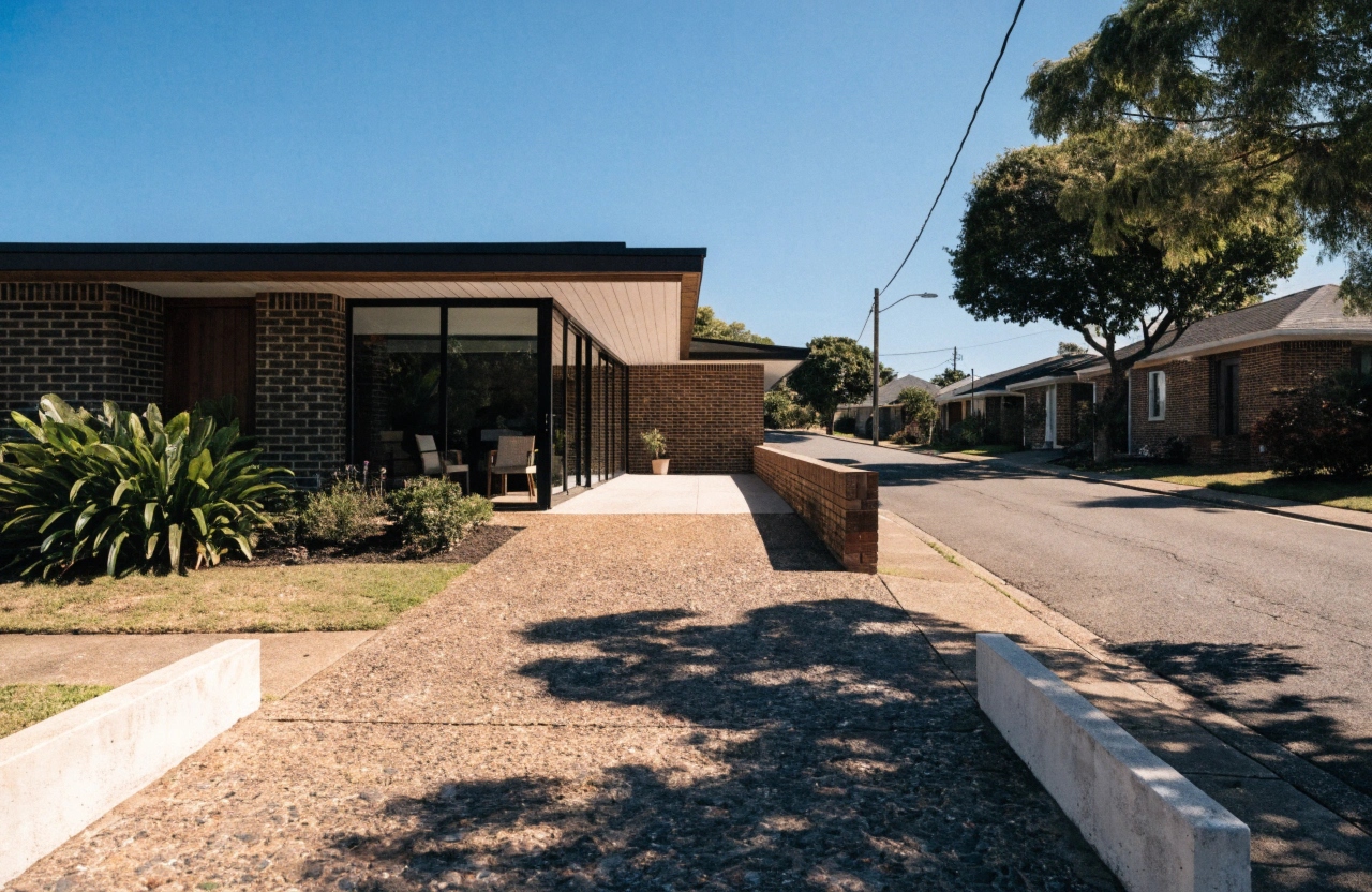 Exposed aggregate concrete driveway installed by concreters in Kawungan