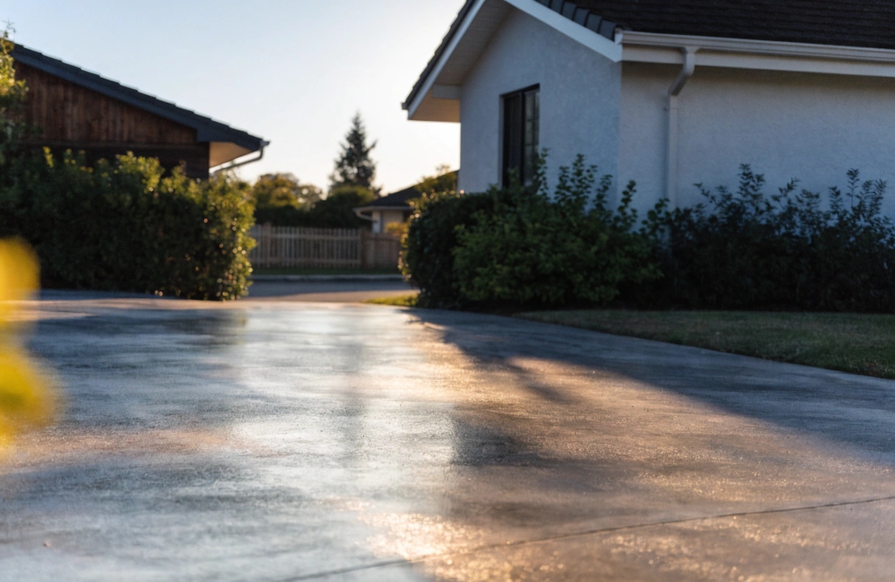 Honed concrete driveway finish for Hervey Bay residential property