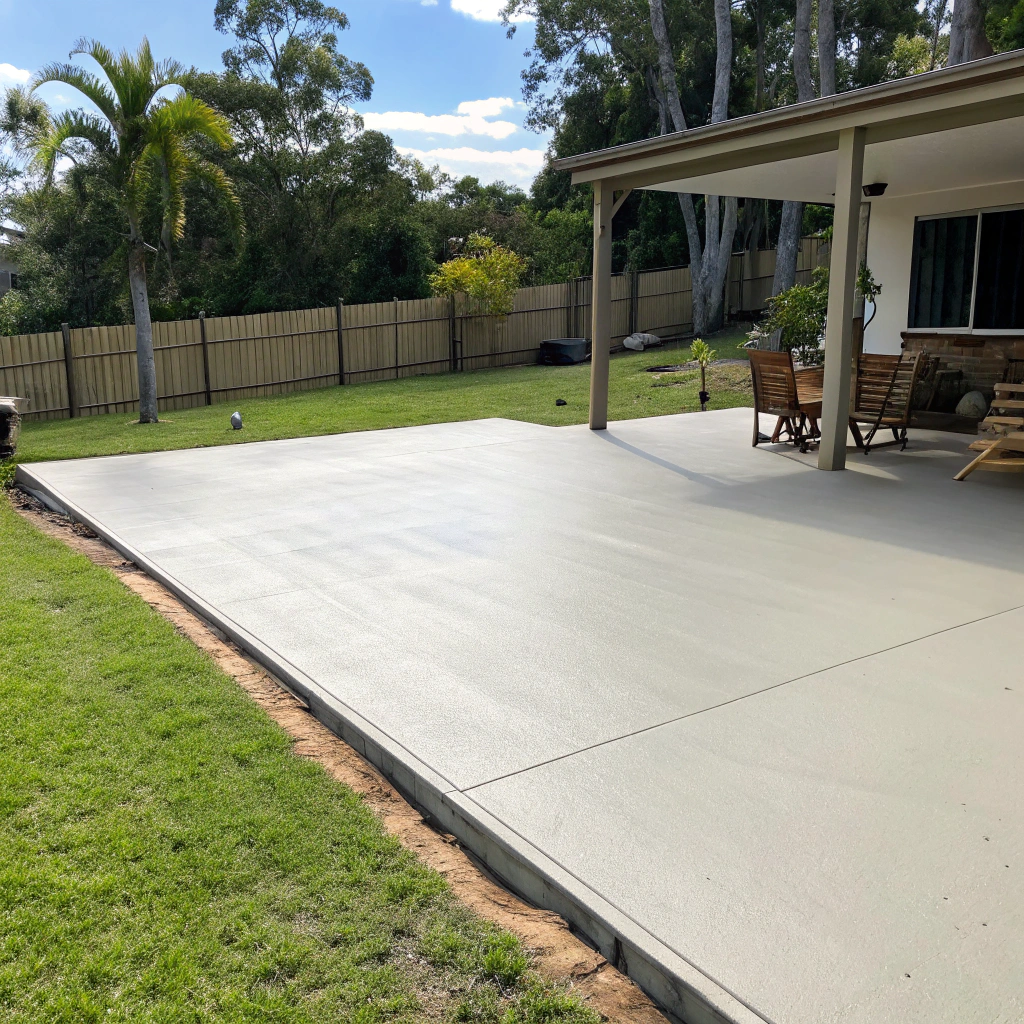 Freshly poured exposed aggregate concrete driveway at a residential home in Wondunna Hervey Bay